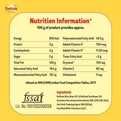 Saffola Total Refined Cooking oil | Blend of Rice Bran & Safflower oil | Helps Manage Cholesterol