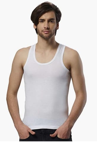 ESSA COOLD Men's Cotton White Vests (Pack of 2)